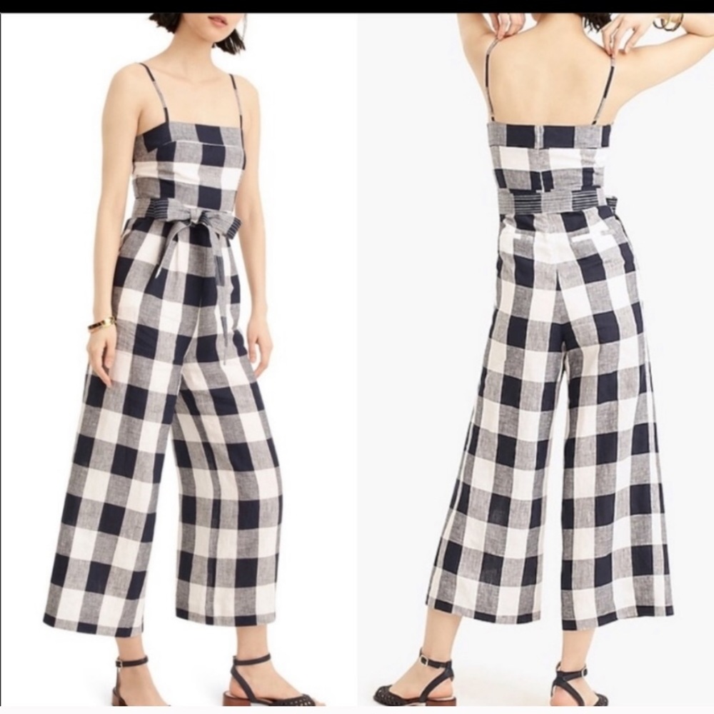 Jcrew large gingham prints jumpsuit - Picture 1 of 10